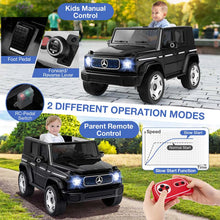 Load image into Gallery viewer, 12V 4WD Kids Ride On Car, Licensed Mercedes-Benz EQG Battery Powered Electric Vehicle with Remote Control &amp; Music