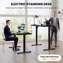 Load image into Gallery viewer, 48" x 24" Electric Standing Desk with Drawer, Tempered Glass Top, Memory Positions &amp; USB Type-C Outlets, Sit Stand Desk for Home Office