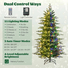 Load image into Gallery viewer, 6/7.5/9 FT Pre-lit Artificial Christmas Tree with 260/380/560 Multicolor Lights, 714/1162/1770 Branch Tips, 11 Lighting Modes, Remote &amp; Timer