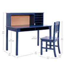 Load image into Gallery viewer, Guidecraft Kids Media Desk and Chair Set - Gray: Kids Desk and Chair Set, Study Table for Kids with Hutch and Shelf, Wood Bedroom Furniture Set