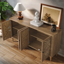 Load image into Gallery viewer, HLR 48" Accent Cabinet with 4 Doors, Vintage Hollow Carving Storage Credenza, Sideboards and Buffets Cabinet for Living Room, Kitchen, Dining Room, Entryway
