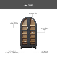 Load image into Gallery viewer, Better Homes &amp; Gardens Juliet Arch Accent Cabinet, Black Finish