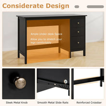 Load image into Gallery viewer, Computer Desk with 3 Storage Drawers, 48" Modern Home Office Desk with Spacious Desktop, Compact Study Writing Desk Workstation for Bedroom