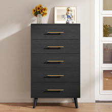 Load image into Gallery viewer, Bedroom Furniture Set - Includes Queen Bed Frame, Nightstands Set of 2, 5 - Drawer Dresser &amp; Double Wide 6 - Drawer Dresser - Modern Storage Solution for Stylish Home Decor, Black