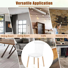 Load image into Gallery viewer, Set of 4 Windsor Dining Chairs, Modern Armless Side Kitchen Chairs with Spindle Back, Curved Seat &amp; Solid Wood Legs for Living Room, Restaurant