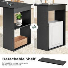 Load image into Gallery viewer, 48" Computer Desk with 6-Tier Storage Shelves, 3-in-1 Reversible Writing Desk w/ Bookshelf &amp; CPU Stand, Space-Saving Home Office Workstation