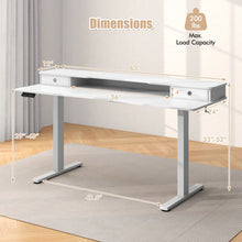 Load image into Gallery viewer, Electric Standing Desk with 2 Drawers, 3 Memory Positions, 63" x 24" Height Adjustable Electric Sit Stand Desk for Home Office Bedroom