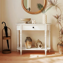 Load image into Gallery viewer, 36" 2-Tier Retro Console Table with Storage Drawer &amp; Open Shelf, Solid Wood Narrow Entryway Sofa Table for Living Room, Foyer &amp; Hallway