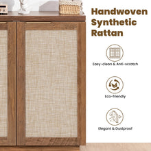 Load image into Gallery viewer, Hommpa Sideboard Buffet Cabinet Rattan Kitchen Storage Organizer with 5 - Position Adjustable Shelf &amp; 2 Doors Boho Farmhouse Accent Cabinets TV Console for Living Dining Room Coffee Bar - 31.5" x 15.55" x 31.5" / 2 Pack
