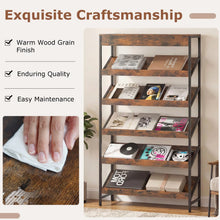 Load image into Gallery viewer, Tangkula 6-Tier Tall Freestanding Bookshelf with Angled Shelves for Home Office