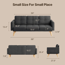 Load image into Gallery viewer, Bedroom Furniture Set - Includes Queen Bed Frame, 4 - Drawer Dresser Set of 2 &amp; 3 Seat Futon Sofa - Modern Storage Solution for Stylish Home Decor
