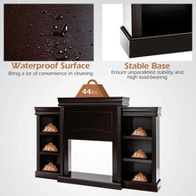Load image into Gallery viewer, 70" Fireplace Mantel TV Stand with Storage Shelves, Freestanding Wood Media Console for 28.5" Fireplace Insert, Living Room &amp; Bedroom