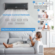 Load image into Gallery viewer, 22,000 BTU Wifi Enabled Mini Split Air Conditioner and Heater, 21 SEER2 208-230V Inverter Split AC Unit with Heat Pump