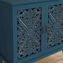 Load image into Gallery viewer, HLR 48" Accent Cabinet with 4 Doors, Vintage Hollow Carving Storage Credenza, Sideboards and Buffets Cabinet for Living Room, Kitchen, Dining Room, Entryway
