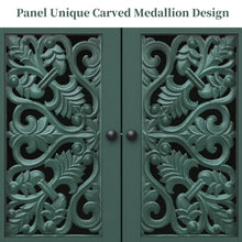 Load image into Gallery viewer, HLR 48" Accent Cabinet with 4 Doors, Vintage Hollow Carving Storage Credenza, Sideboards and Buffets Cabinet for Living Room, Kitchen, Dining Room, Entryway