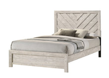 Load image into Gallery viewer, 3pc Rustic Beige Gray Finish Bedroom Furniture Queen Size Bed Nightstand Chest Set