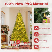 Load image into Gallery viewer, 6/7/8FT Pre-Lit Artificial Christmas Tree, Hinged Xmas Tree with Remote, Warm White LED Lights, Timer, Adjustable Lighting Modes for Holiday Decor