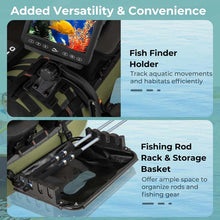 Load image into Gallery viewer, Inflatable Fishing Float Tube, 350LBS Portable Belly Boat with Rod Rack Basket, Fish Finder Holder, Fish Ruler, 3 Storage Boxes &amp; Pump