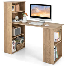 Load image into Gallery viewer, 48" Computer Desk with 6-Tier Storage Shelves, 3-in-1 Reversible Writing Desk w/ Bookshelf &amp; CPU Stand, Space-Saving Home Office Workstation