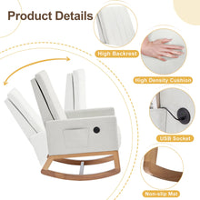 Load image into Gallery viewer, VECELO Rocking Chair Nursery Upholstered with Padded Seat