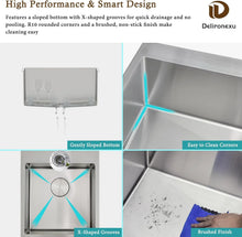 Load image into Gallery viewer, 17 in Bar Sink Drop in - Small Kitchen Sink, Modern 18 Gauge Stainless Steel Sink with Brushed Finish, 17"x19"x6" Single Bowl Kitchen Sinks for RV, Prep, and Outdoor Use