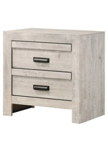 Load image into Gallery viewer, 3pc Rustic Beige Gray Finish Bedroom Furniture Queen Size Bed Nightstand Chest Set