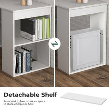 Load image into Gallery viewer, 48" Computer Desk with 6-Tier Storage Shelves, 3-in-1 Reversible Writing Desk w/ Bookshelf &amp; CPU Stand, Space-Saving Home Office Workstation