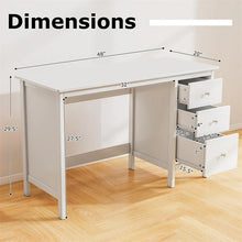 Load image into Gallery viewer, Computer Desk with 3 Storage Drawers, 48" Modern Home Office Desk with Spacious Desktop, Compact Study Writing Desk Workstation for Bedroom