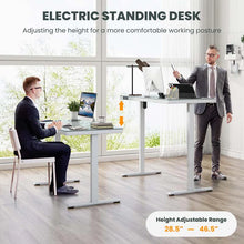 Load image into Gallery viewer, 48" x 24" Electric Standing Desk with Drawer, Tempered Glass Top, Memory Positions &amp; USB Type-C Outlets, Sit Stand Desk for Home Office