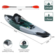 Load image into Gallery viewer, Sit-on-Top Fishing Kayak with Aluminum Paddle, 4 Fishing Rod Holders &amp; Padded Seat, 9.7FT 1-Person Recreational Touring Kayak for Lake, River, Ocean