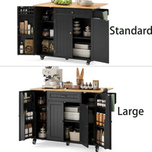 Load image into Gallery viewer, Noelse Kitchen Island with Storage, Island Table for Kitchen with Drop Leaf, Spice Rack, Towel Bar for Small Kitchens, White