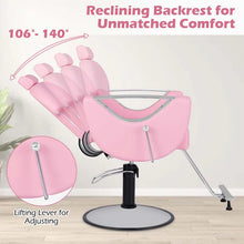 Load image into Gallery viewer, Reclining Barber Chair, 360° Swivel Salon Chair with Heavy Duty Hydraulic Pump, Adjustable Height &amp; Headrest for Hair Styling, Makeup, Tattoo