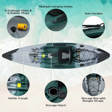 Load image into Gallery viewer, Sit-on-Top Fishing Kayak with Aluminum Paddle, 4 Fishing Rod Holders &amp; Padded Seat, 9.7FT 1-Person Recreational Touring Kayak for Lake, River, Ocean