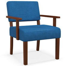 Load image into Gallery viewer, Modern Accent Chair Linen Armchair with Rubber Wood Frame, Mid Century Upholstered Reading Chair for Living Room Bedroom Reception - Gray / 2