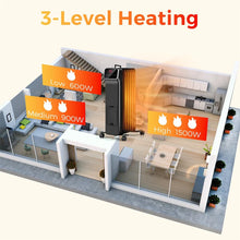 Load image into Gallery viewer, 1500W Oil Filled Radiator Heater with Remote Control, Adjustable Thermostat, 24H Timer &amp; 3 Modes, Portable Electric Space Heater for Home Office