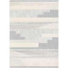 Load image into Gallery viewer, Well Woven Harlow Briar Tribal Geometric Abstract Light Blue Looped Pile Area Rug - 6'7" x 9'3"