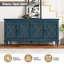 Load image into Gallery viewer, HLR 48" Accent Cabinet with 4 Doors, Vintage Hollow Carving Storage Credenza, Sideboards and Buffets Cabinet for Living Room, Kitchen, Dining Room, Entryway