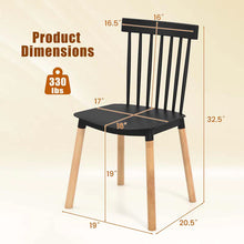Load image into Gallery viewer, Set of 4 Windsor Dining Chairs, Modern Armless Side Kitchen Chairs with Spindle Back, Curved Seat &amp; Solid Wood Legs for Living Room, Restaurant
