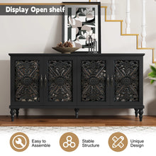 Load image into Gallery viewer, HLR 48" Accent Cabinet with 4 Doors, Vintage Hollow Carving Storage Credenza, Sideboards and Buffets Cabinet for Living Room, Kitchen, Dining Room, Entryway
