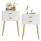 Load image into Gallery viewer, Syngar Nightstand Set of 2, Bedroom Bedside Table with 2 Drawer Storage Shelf, Simple Modern Night Stand End Table with Wood Handle, Easy Assembly, Suitable for Living Room Bedroom Furniture, White - Style 3#White
