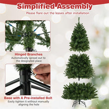 Load image into Gallery viewer, 6/7/8FT Pre-Lit Artificial Christmas Tree, Hinged Xmas Tree with Remote, Warm White LED Lights, Timer, Adjustable Lighting Modes for Holiday Decor
