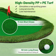 Load image into Gallery viewer, 10FT x 5FT Golf Putting Green, Indoor Outdoor Professional Golf Practice Mat with 3 Holes &amp; Golf Balls, Golf Training Mat for Home Office, Backyard