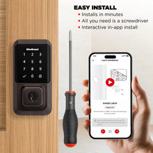 Load image into Gallery viewer, Kwikset Halo Touchscreen Wi - Fi Smart Deadbolt Hardware Lock with Smartkey Satin Nickel
