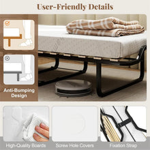 Load image into Gallery viewer, Cot Size Murphy Cabinet Bed with Mattress, 2-in-1 Folding Rollaway Guest Bed into Storage Cabinet with Lockable Wheels for Home Office