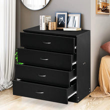 Load image into Gallery viewer, Segmart Black Chest of 4 Drawers, Wood Bedroom Furniture Chest Cabinet with Metal Handles for Kids Room