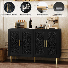 Load image into Gallery viewer, HLR 48" Accent Cabinet with 4 Doors, Vintage Hollow Carving Storage Credenza, Sideboards and Buffets Cabinet for Living Room, Kitchen, Dining Room, Entryway