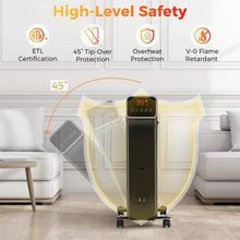 Load image into Gallery viewer, 1500W Oil Filled Radiator Heater with Remote Control, Adjustable Thermostat, 24H Timer &amp; 3 Modes, Portable Electric Space Heater for Home Office