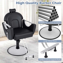 Load image into Gallery viewer, Reclining Barber Chair, 360° Swivel Salon Chair with Heavy Duty Hydraulic Pump, Adjustable Height &amp; Headrest for Hair Styling, Makeup, Tattoo