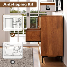 Load image into Gallery viewer, Mid-Century Modern 6-Drawer Dresser, Wooden Chest of Drawers with Anti-Tip Interlock System &amp; Metal Legs for Bedroom, Living Room &amp; Hallway