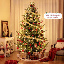 Load image into Gallery viewer, 6/7/8 FT Pre-Lit Artificial Christmas Tree, Hinged Xmas Tree with 240/340/450 Warm White LED Lights, 8 Lighting Modes, 778/1090/1480 Branch Tips